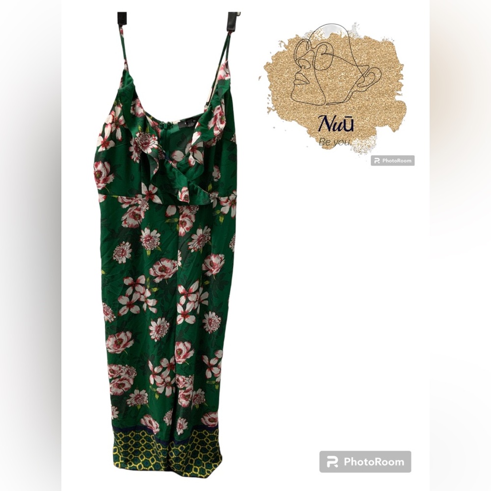 Forever 21+ Green Spaghetti Strap Jumpsuit 2X